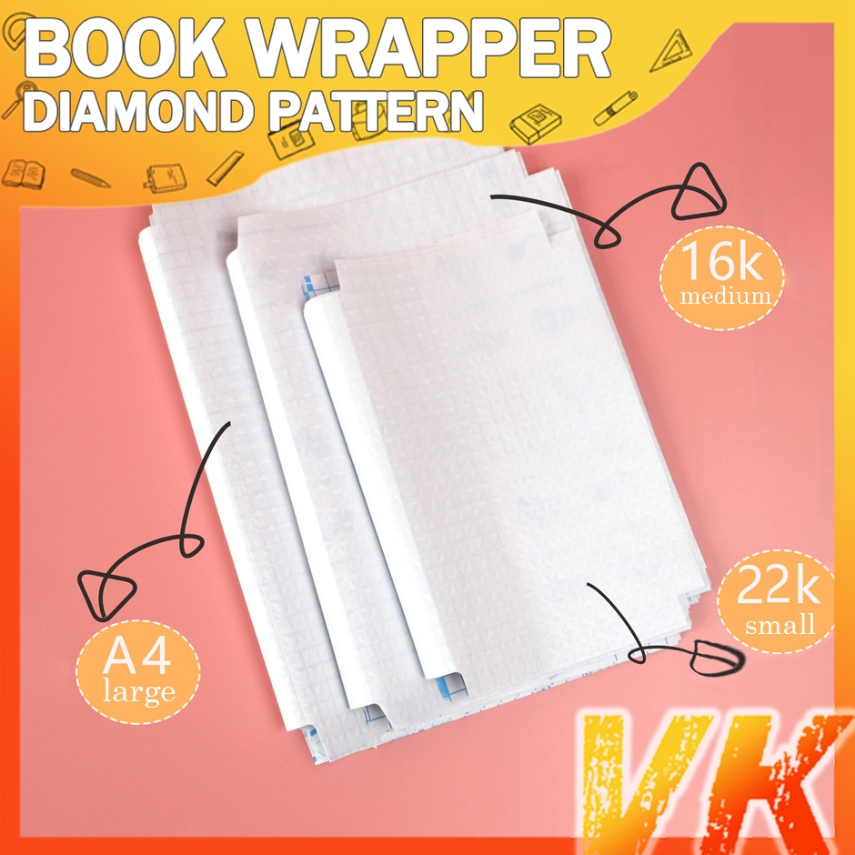 VK 10 Sheets Selfadhesive Book Wrap Book Cover Film Transparent