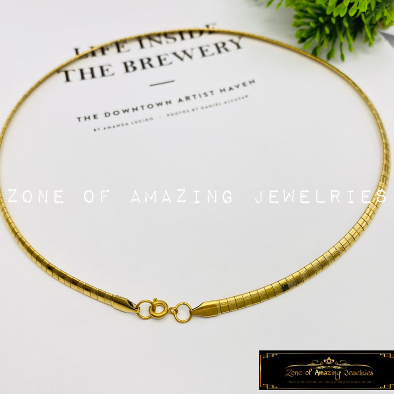 zoaj.ph Omega Chain Necklace with Round Lock Stainless Steel Gold ...