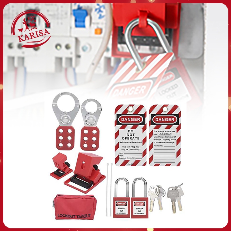 Electrical Lockout Tagout Kit Warning Label Key Group Lockout Hasps ...