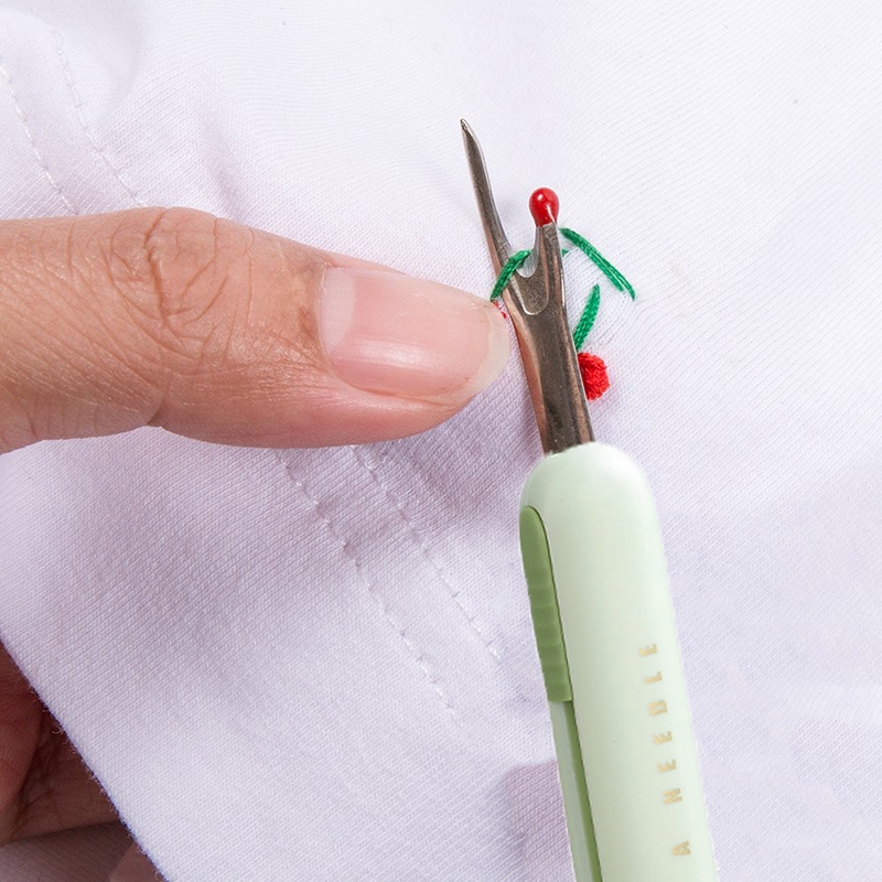 2-in-1 Thread Seam Ripper Needle Threader Manual Sewing Tools Seam ...