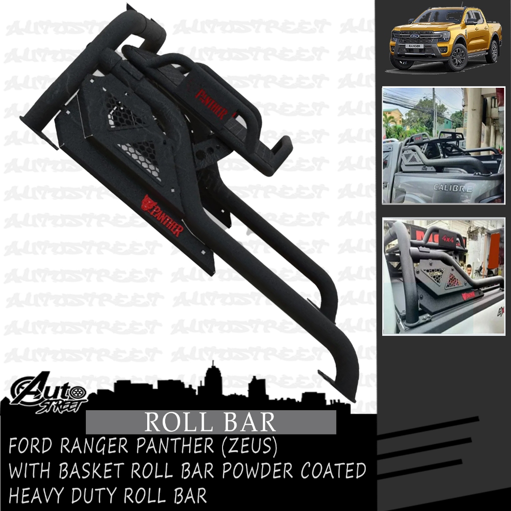 Ford Ranger Panther (Zeus) with Basket ROLL BAR Powder Coated Heavy ...