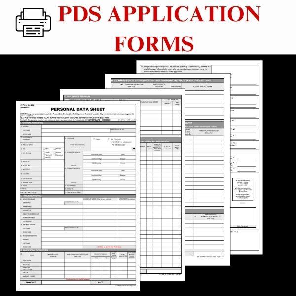 PDS FORMS PRINT | (Personal Data Sheet) | Application Form | Resume ...
