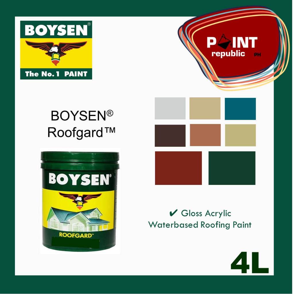 BOYSEN Roofgard Roofing Paint All Colors - 4L (GAL) | Shopee Philippines