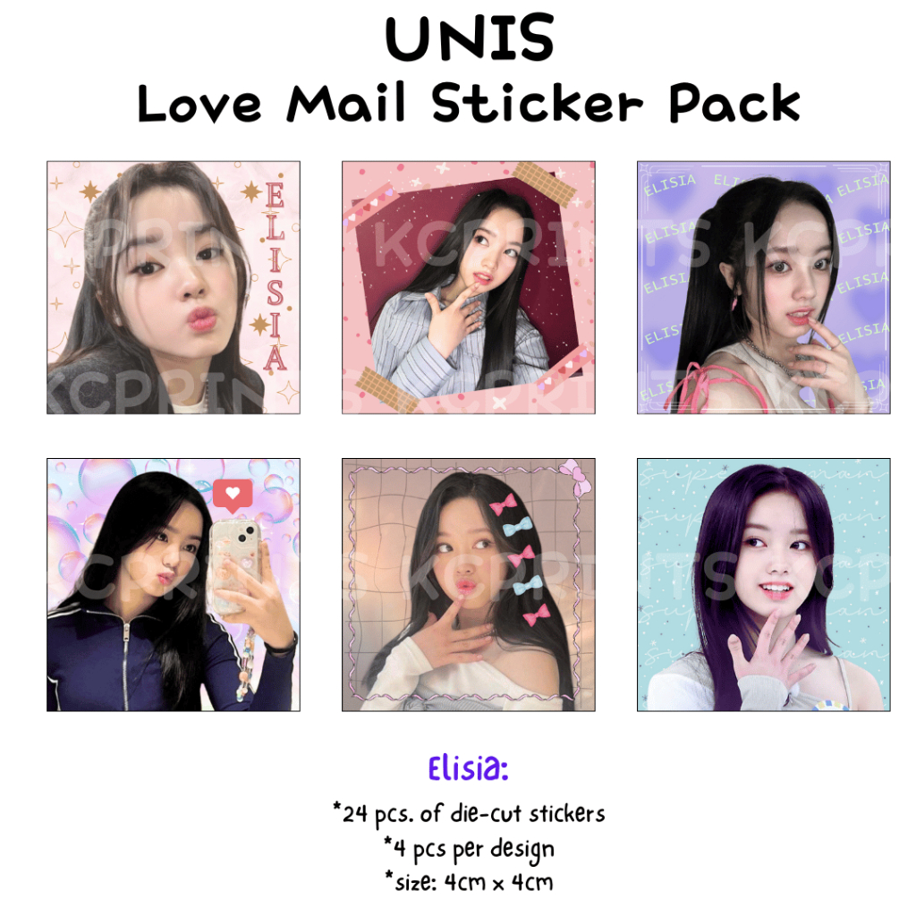 UNIS Sticker Pack Love Mail Fanmade 24 pcs Gehlee Elisia Seowon Cute ...