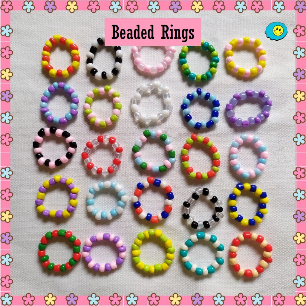 Handmade Plain Beaded Rings Aesthetic Minimalist Ring Beads (PLAIN ...