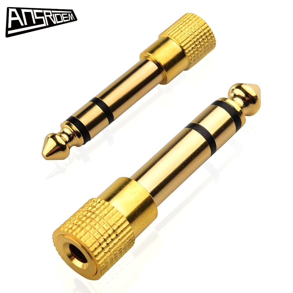 Audio Adapter 6.35mm Stereo Jack Male to 3.5mm Plug Female Speaker ...