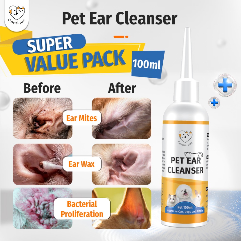 Cassiel Pet Ear Cleaner For Cleaning Earwax Remove Odor Sterilize For ...