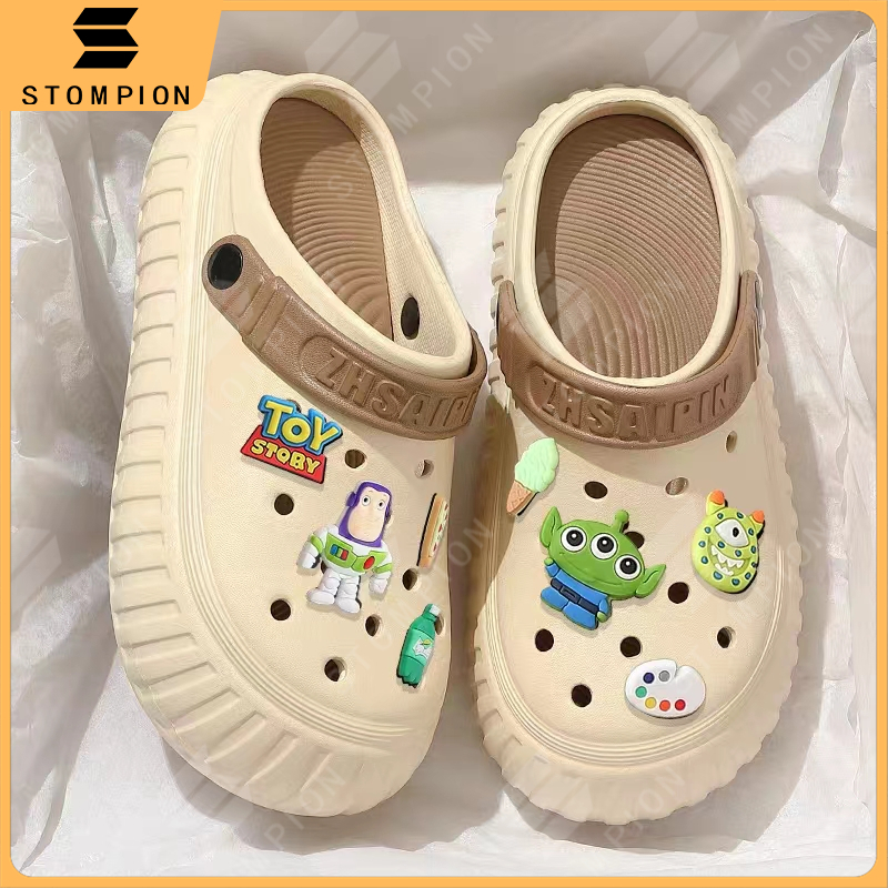 STOMPION korean sandals for women chunky sandals clogs cartoon slippers ...