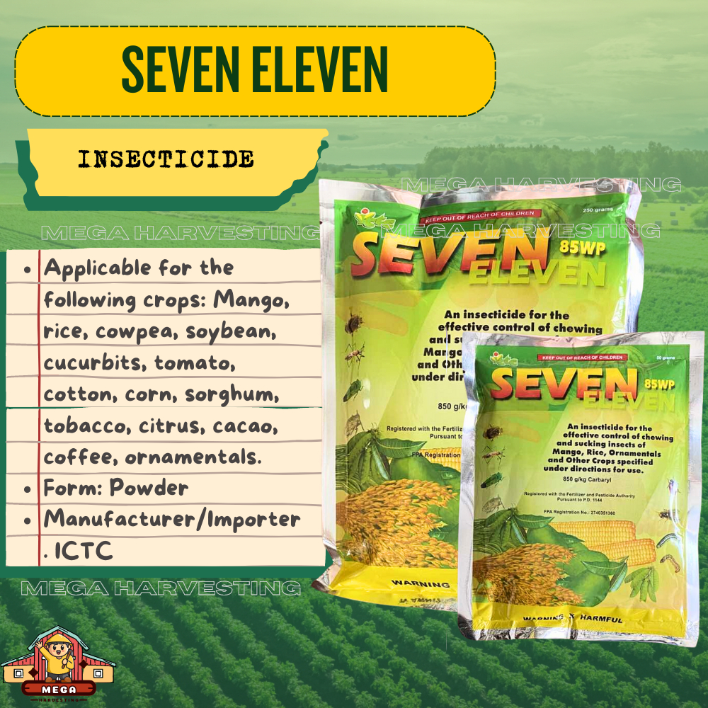 Carbaryl: ICTC Seven Eleven 85WP (50 grams / 250 grams) Insecticide ...