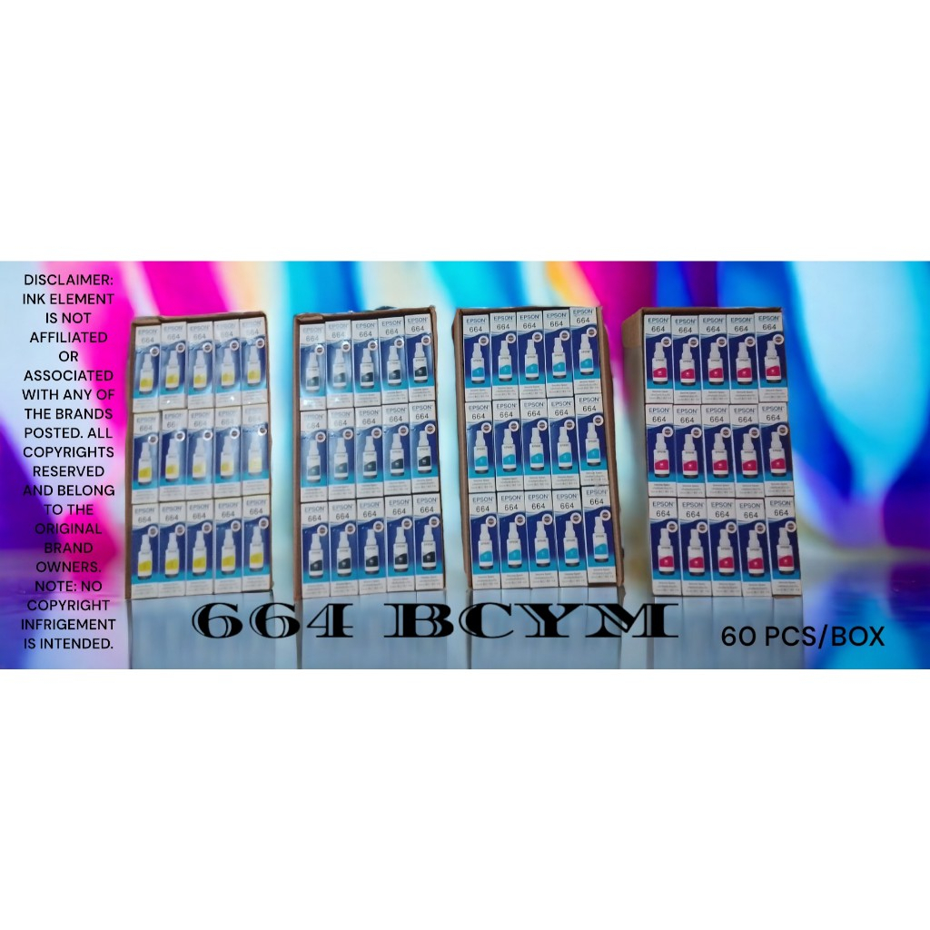 664 Compatible Printer Ink - 60 pcs (LATEST - TOP and BOTTOM Hologram ...