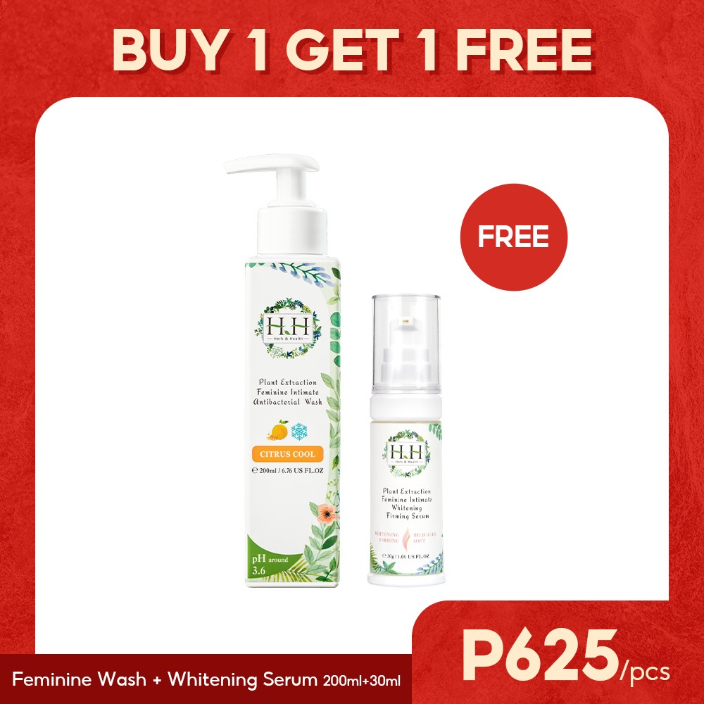 HH Antibacterial Feminine Wash(200ml) + FREE FullSize Whitening Serum