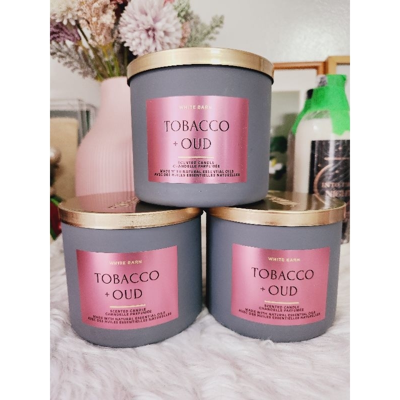 Tobacco + Oud | 3 wick Candle | White Barn | Bath & Body Works | Shopee ...