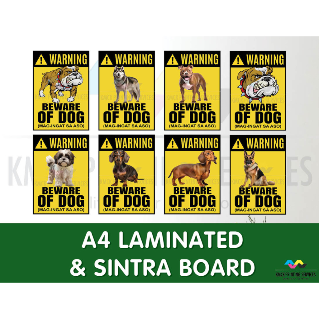 BEWARE OF DOG COLORED door gate sign | Shopee Philippines