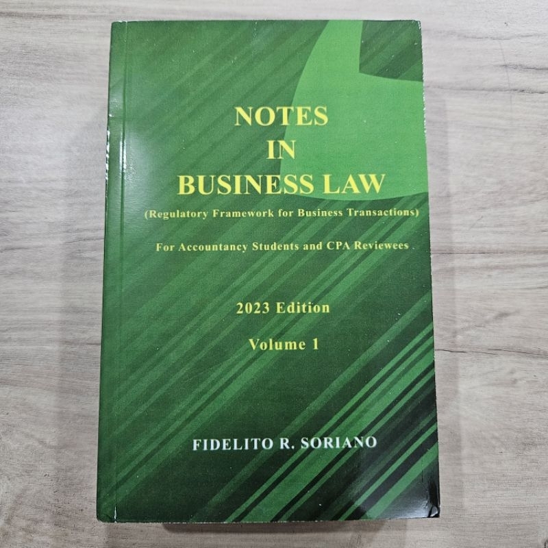 Notes in Business Law volume 1 2023 edition By: Soriano | Shopee ...