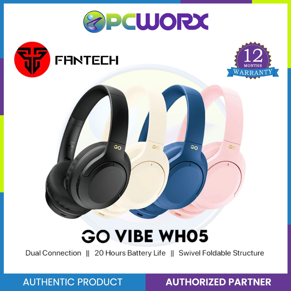 Fantech Go Vibe WH05 Wireless Headphone Bluetooth 5.3 3.5mm Audio Jack ...