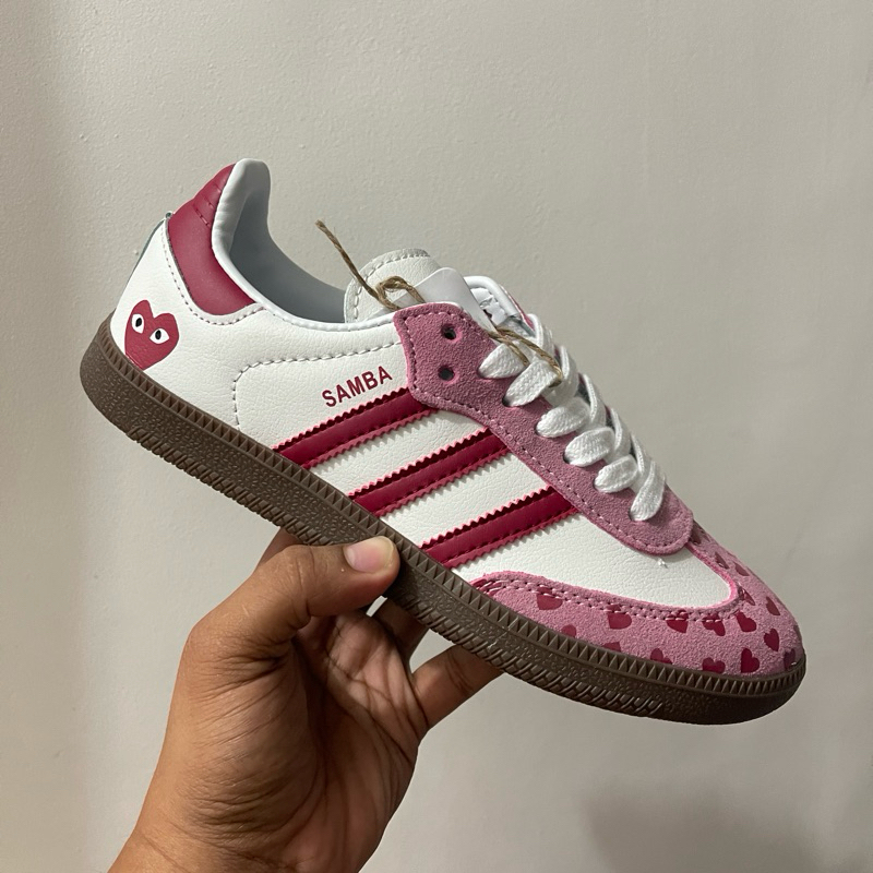 AD Samba `CDG and Scarlet Offwhite’ (men and women size) | Shopee ...