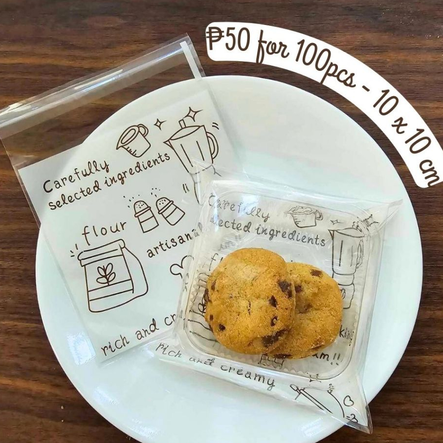 FP1955 (100PCS) 10x10 cm Baking Artisanal Cookie Bag Candy Cookie ...