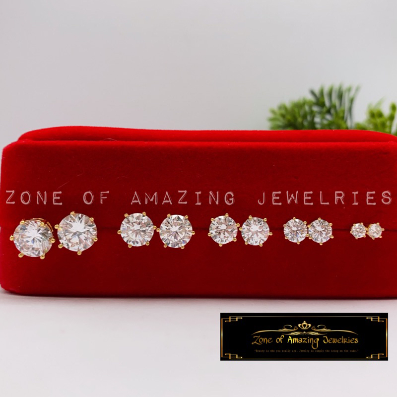 zoaj.ph Diamond Stud Earrings for Kids and Adult with Free Rubber Lock ...