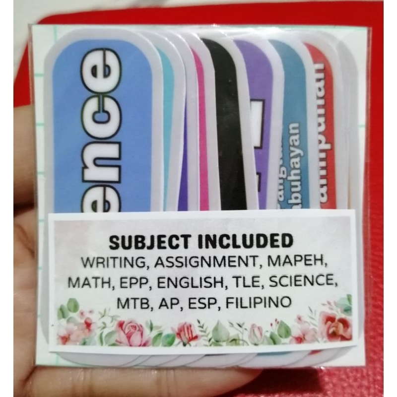 NOTEBOOK SUBJECT STICKER 12PCS(WATER PROOF) | Shopee Philippines