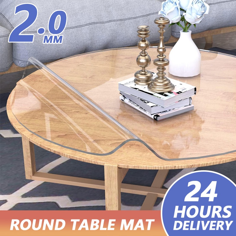 2MM Round table mat PVC Table Cloths Heat Resistant Transparent ...