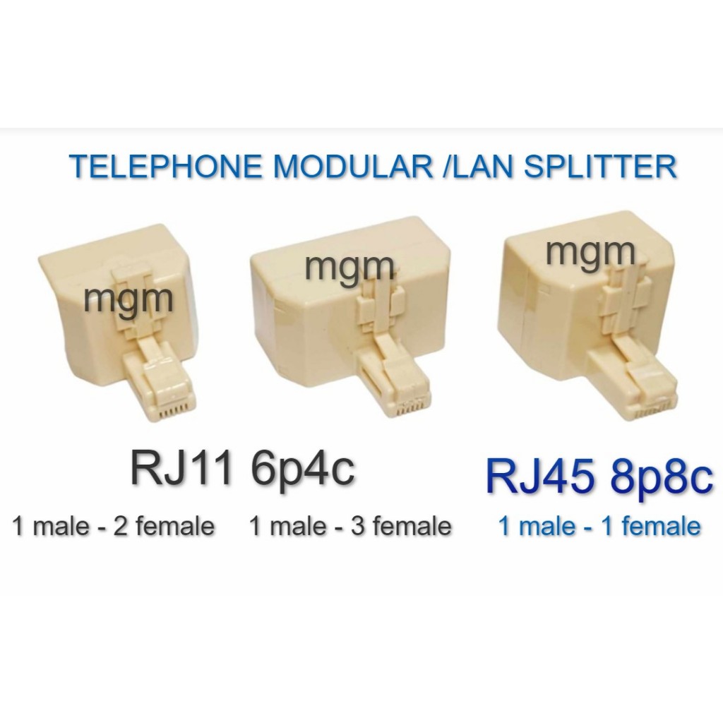 1PC. RJ11 RJ45 Splitter 2-Way and 3-Way | Shopee Philippines