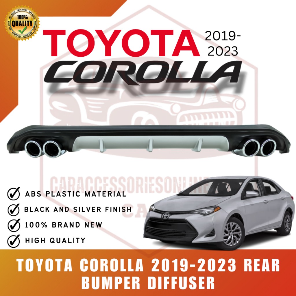 CAOS 2019 2020 2021 2022 2023 TOYOTA COROLLA CAR REAR BUMPER DIFFUSERS ...