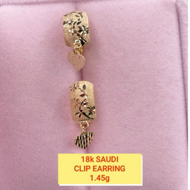 Cod Pawnable K Saudi Gold Clip Earrings Shopee Philippines