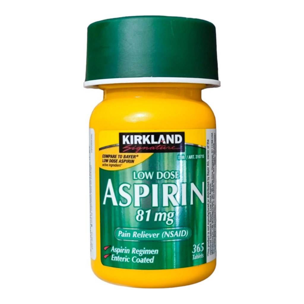 Kirkland Signature Low Dose Aspirin 81 mg Pain Reliever 365 Enteric ...