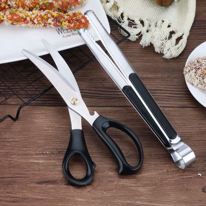 HALLOMALL Stainless Steel Multi-purpose Kitchen Scissors & Clips Set ...