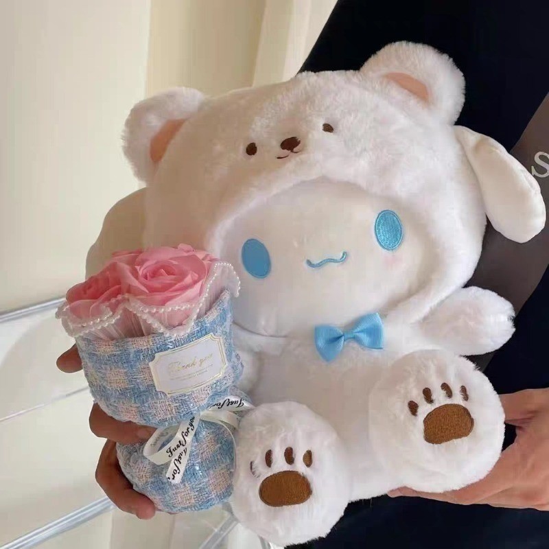 25cm Sanrio Plush Doll Cinnamoroll Kuromi Pochacco Cute Cosplay Bear ...