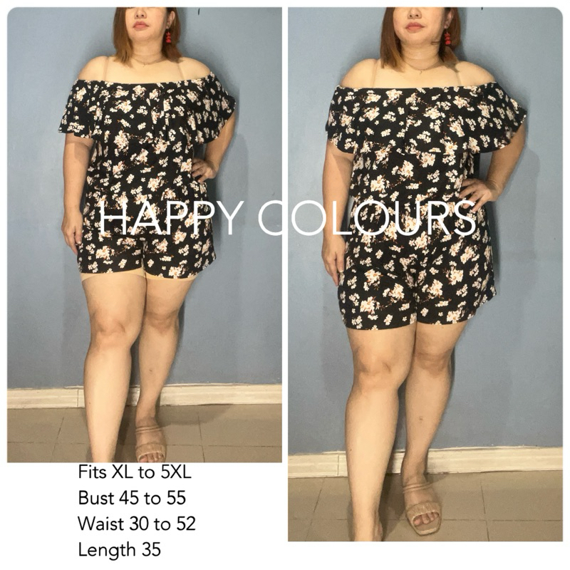 PLUS SIZE ROMPER TERNO COORDINATES XL TO 3XL | Shopee Philippines