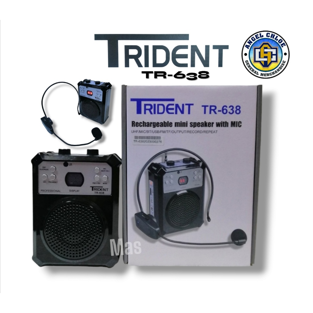 Trident TR-638 Wireless Rechargeable Lapel Mini Speaker with mic ...