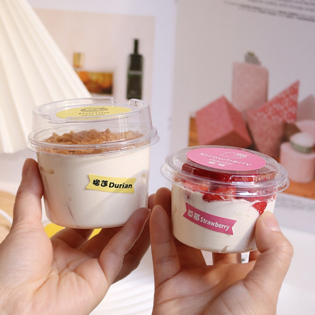 50Pcs Clear Pudding Cup Mini Dessert Plastic Container With Lid Dessert ...