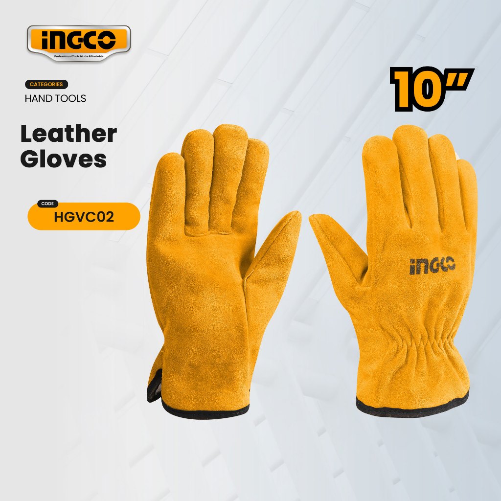 Ingco Leather Gloves 10" Full Palm Lining HGVC02 IHT Shopee Philippines