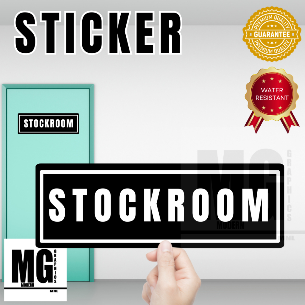 Modern Graphics Room Signs Sticker (10 x 2.5 inches) Non-Fade ...