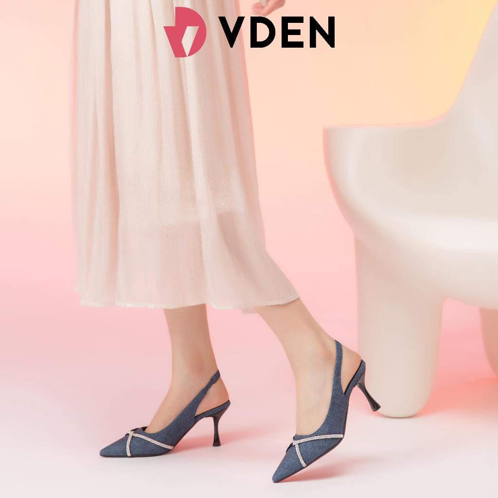 VDEN Rhinestone Strap Slingback Pointed toe Shoes 3.2INCH/8.2CM H682-47 ...