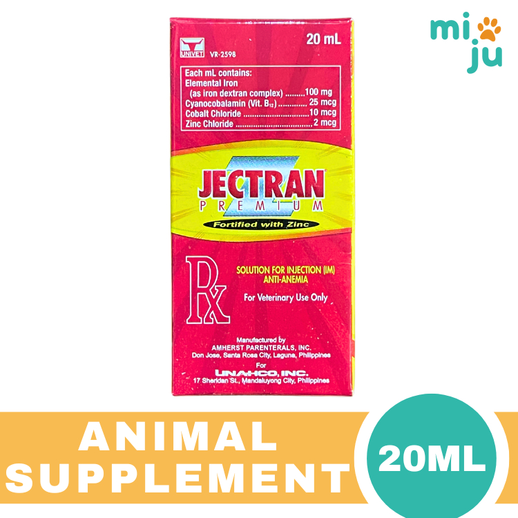 Jectran Premium 20ml Fortified With Zinc (Univet) - For Animal Use ...