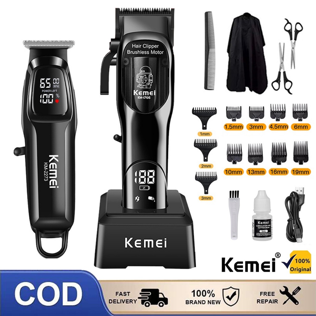 Kemei KM-1766 LCD Electric Hair Clipper USB Charging High Power ...