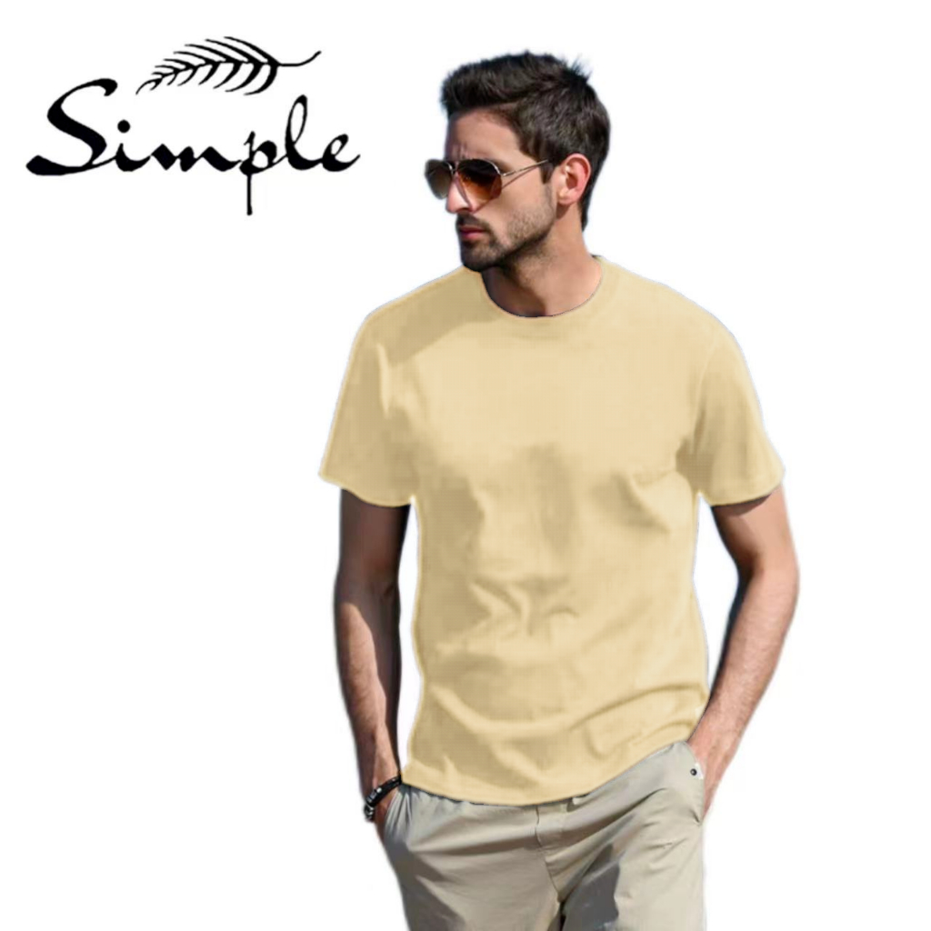 SIMPLE ACTIVE drifit t shirt Unisex CREAM color round neck T shirt Shopee Philippines