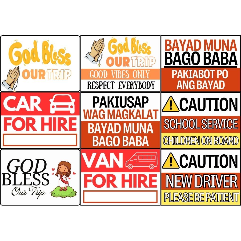 Bayad Muna Barya Caution New Driver School Service Signage Laminated ...