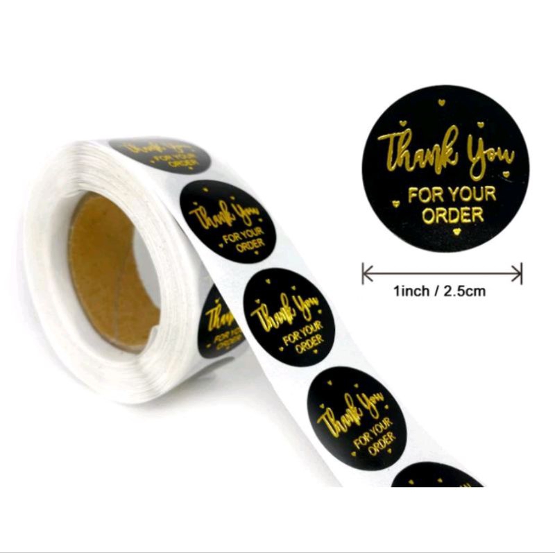 THANK YOU FOR YOUR ORDER STICKER METALIC GOLD PRINT 500PCS PER 1ROLL ...