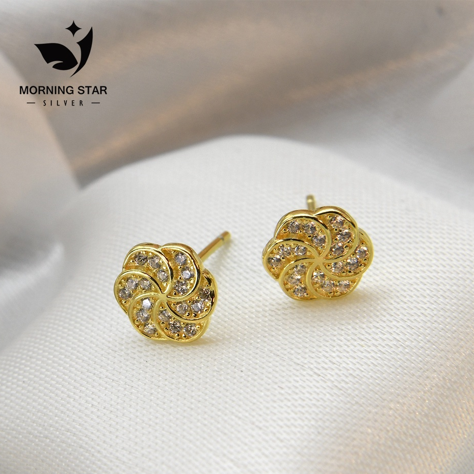 Orecchini A Stella In Argento 925 Per Donna - Elli Earrings - Tondini Con Chiusura A Farfalla - 3