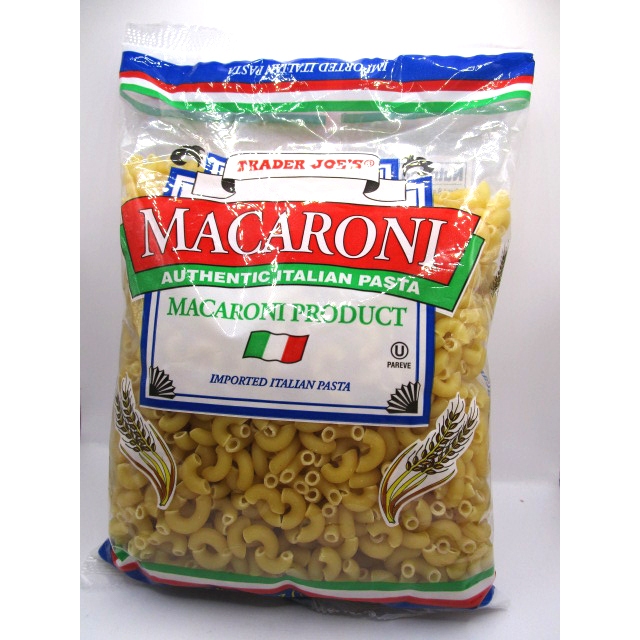 TRADER JOE'S MACARONI AUTHENTIC ITALIAN PASTA, PRODUCT OF ITALY, 16 OZ