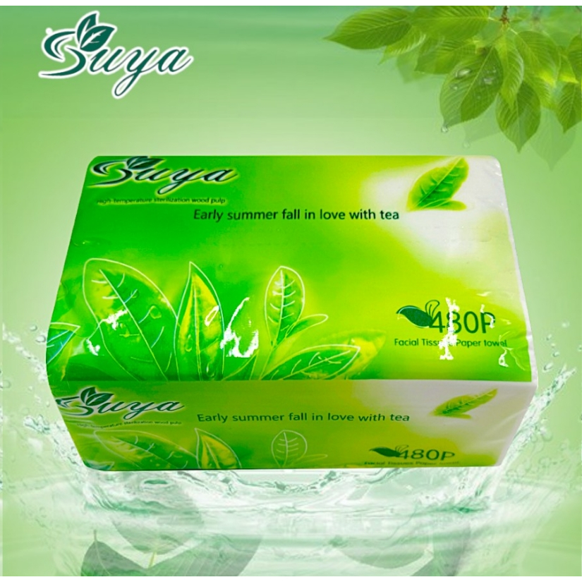 480 sheets SUYA Organic green tea Facial Tissue 4 ply 1pack (8pcs ...