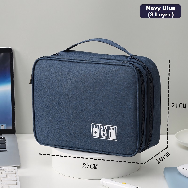 Three-layer Travel Digital Storage Bag Data Cable Organizer Bag ...