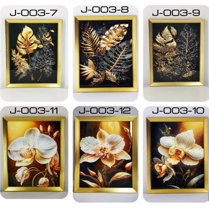 Abstract Black Golden Flower Luxury Poster Nordic Art Plant Leaf Canvas ...