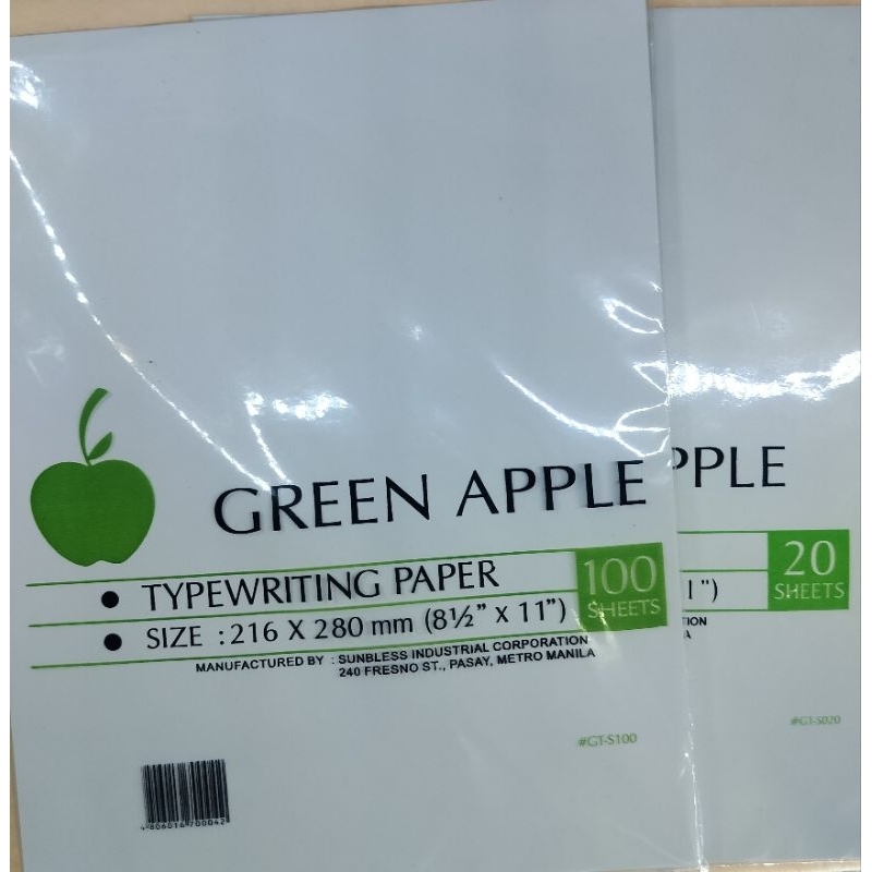 Green Apple Typewriting Paper | Shopee Philippines