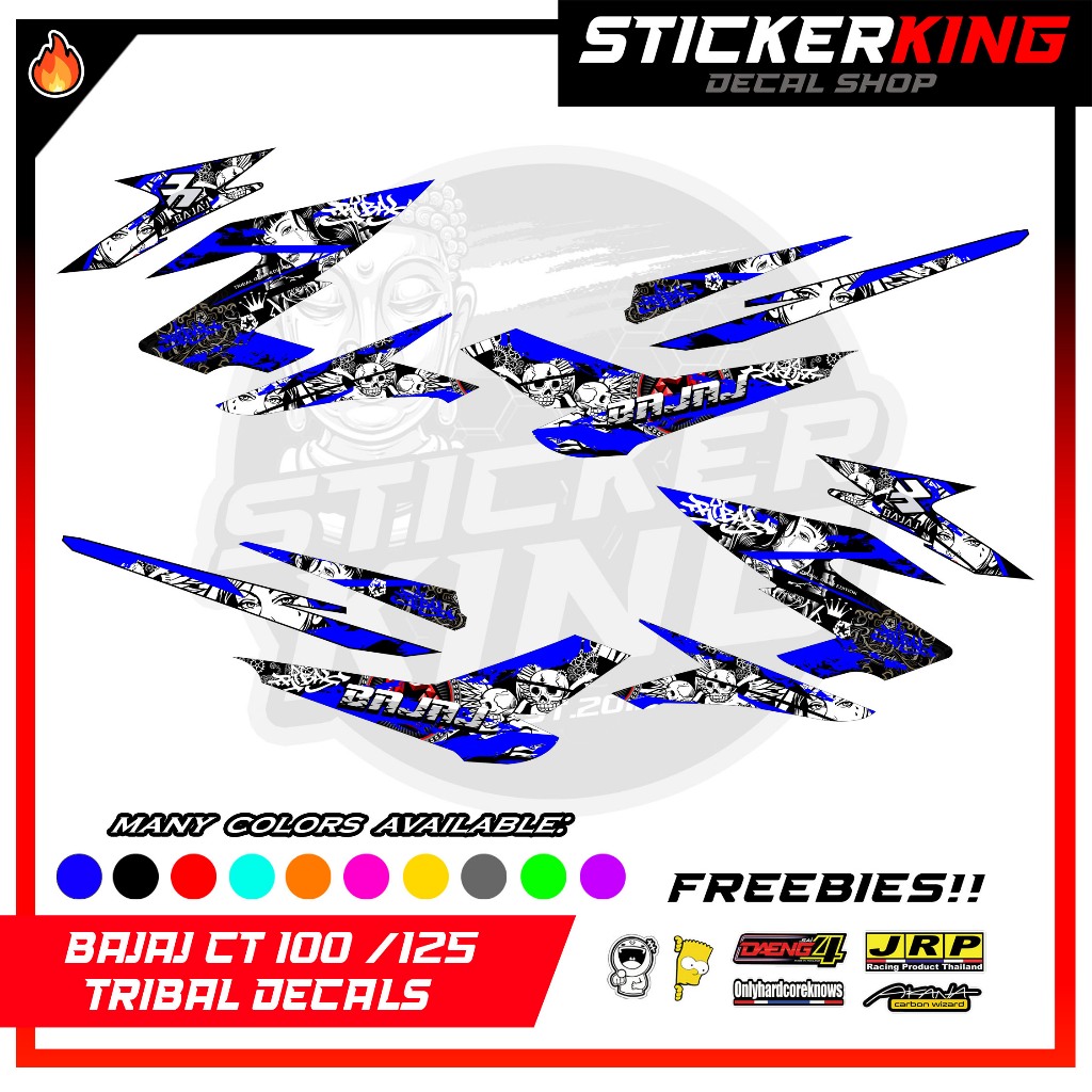 KAWASAKI BAJAJ CT 100 125 TRIBAL CONCEPT DECALS WITH FREEBIES | Shopee ...