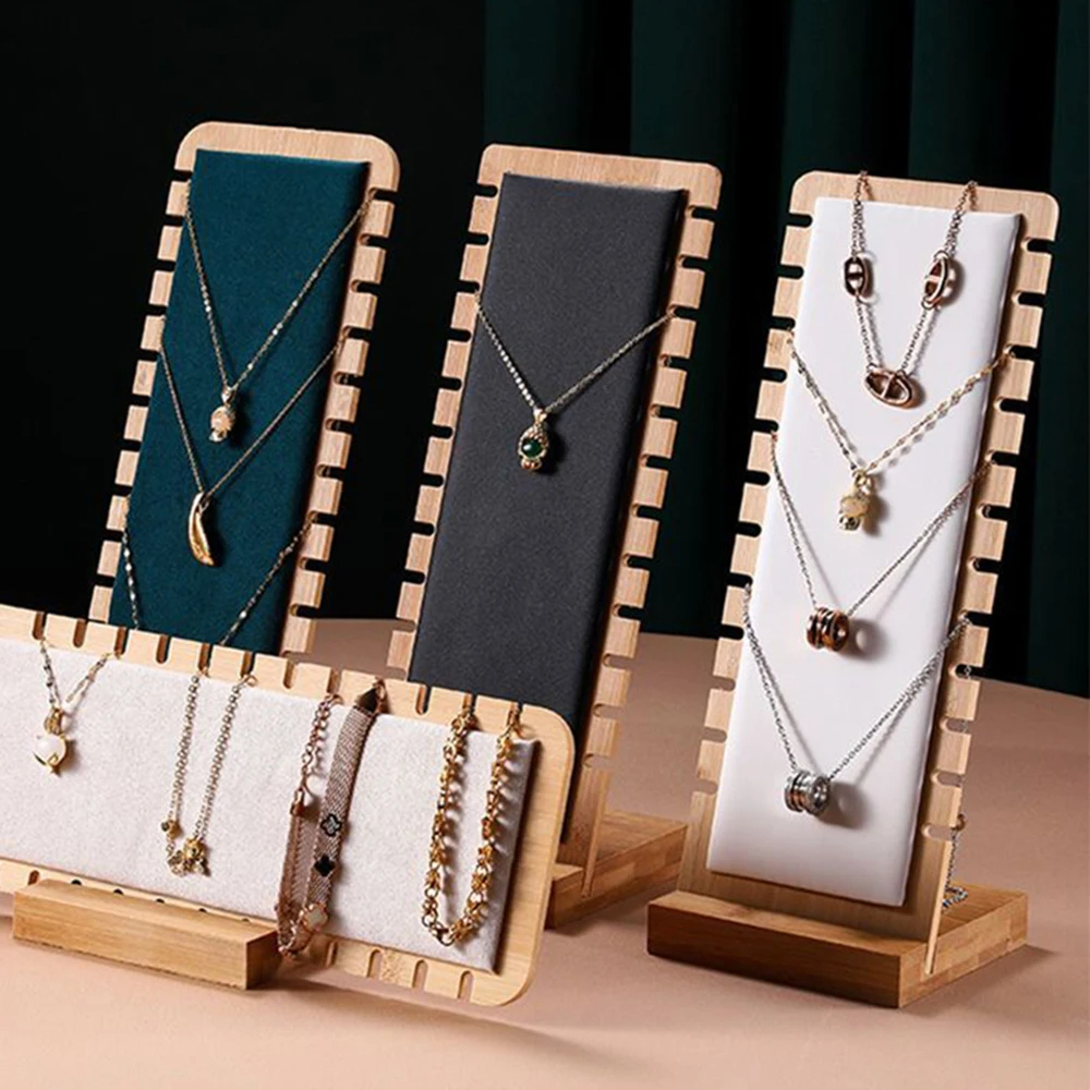 wooden Rack for Necklace Jewelry Display Stand Jewelry Organizer Rack ...