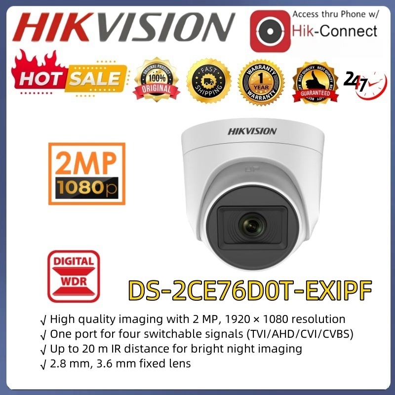 Hikvision Analog Camera HD 2MP/5MP CCTV Camera Infrared Night Vision Camera  Turret Indoor Camera